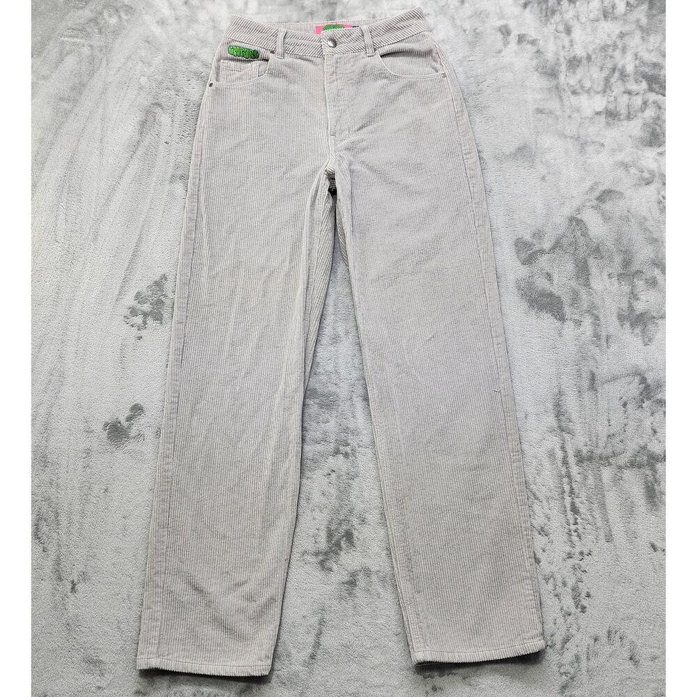 Empyre Pants Womens 2 Gray Tori Corduroy High‎ Rise Straight Skater Academia